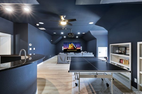 Game Room, Interior, Recessed Lighting, Wood Texture Flooring