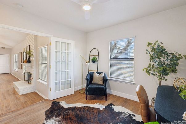 Fireplace, Interior, Wood Texture Flooring