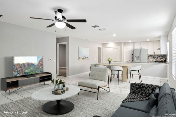 Interior, Kitchen, Living room, Recessed Lighting