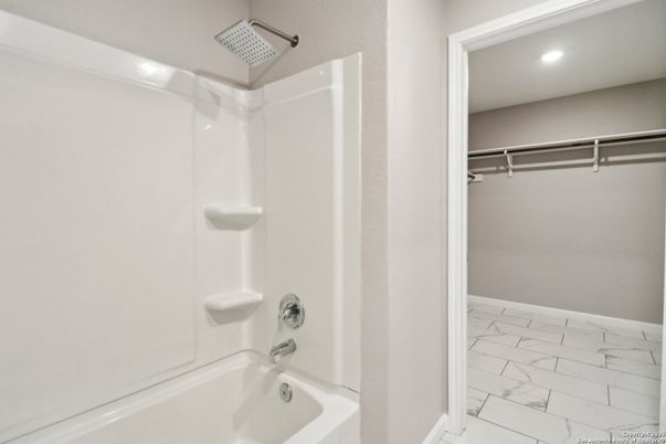 Bathroom, Interior, Marble, Recessed Lighting, Walk-in Closets