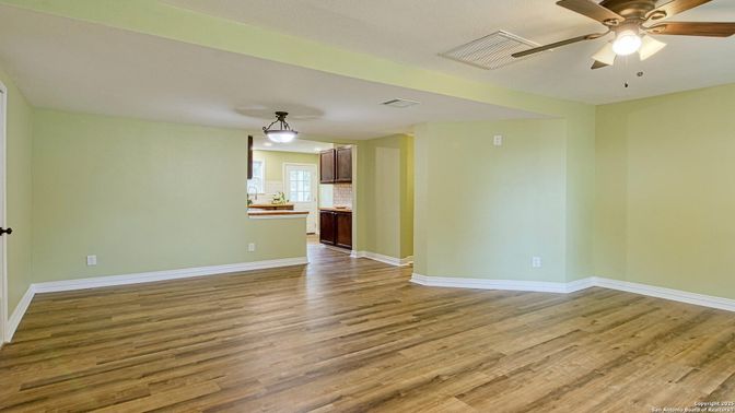 Empty room, Interior, Kitchen, Wood Texture Flooring