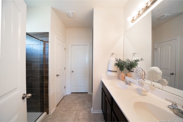 Bathroom, Dual Sink Vanities, Glass Shower, Interior