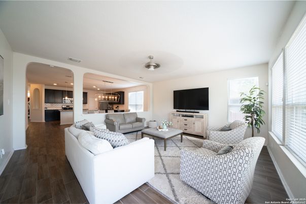 Interior, Kitchen, Living room, Pendant Lights, Recessed Lighting, Stainless Steel Appliances, Wood Texture Flooring