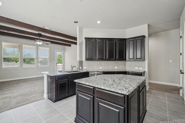 Interior, Kitchen, Recessed Lighting, Wooden Beams