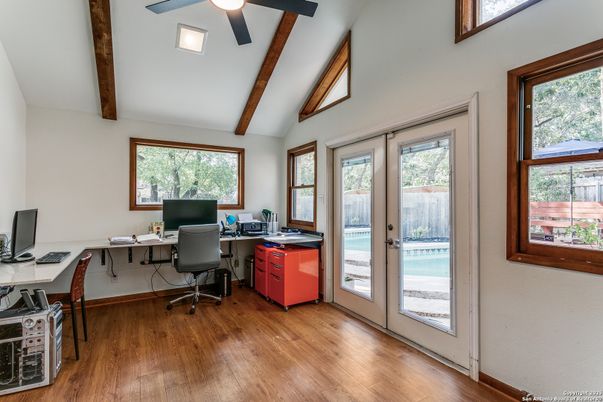 Home Office, Interior, Wooden Beams, Wood Texture Flooring