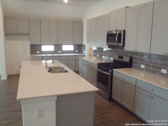 Interior, Kitchen, Recessed Lighting, Wood Texture Flooring