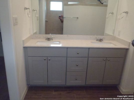 Bathroom, Dual Sink Vanities, Interior, Wood Texture Flooring