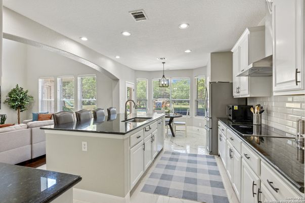 Dining room, Interior, Kitchen, Living room, Pendant Lights, Recessed Lighting