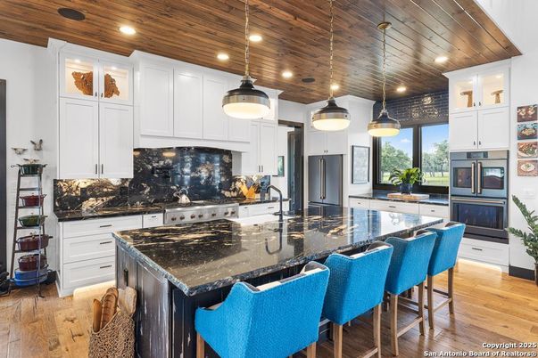 Interior, Kitchen, Pendant Lights, Recessed Lighting, Wooden Ceilings, Wood Texture Flooring