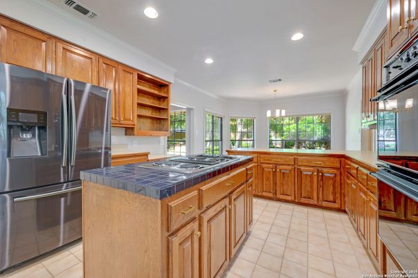Interior, Kitchen, Pendant Lights, Recessed Lighting, Tile Countertops