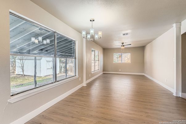 Chandelier, Empty room, Interior, Wood Texture Flooring