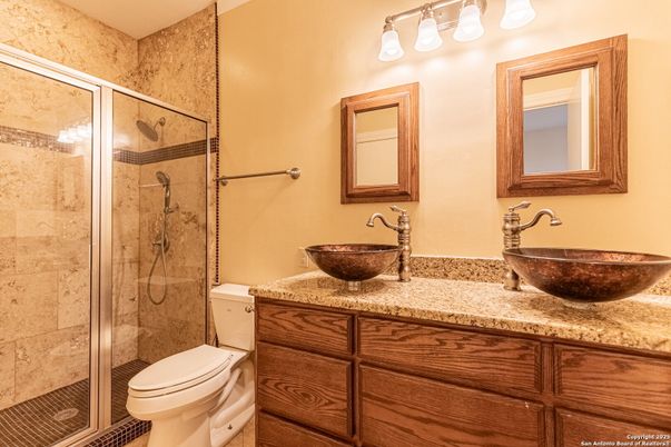Bathroom, Dual Sink Vanities, Glass Shower, Interior