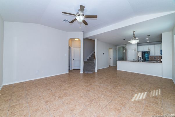 Empty room, Interior, Kitchen, Pendant Lights