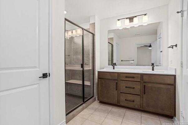 Bathroom, Dual Sink Vanities, Glass Shower, Interior