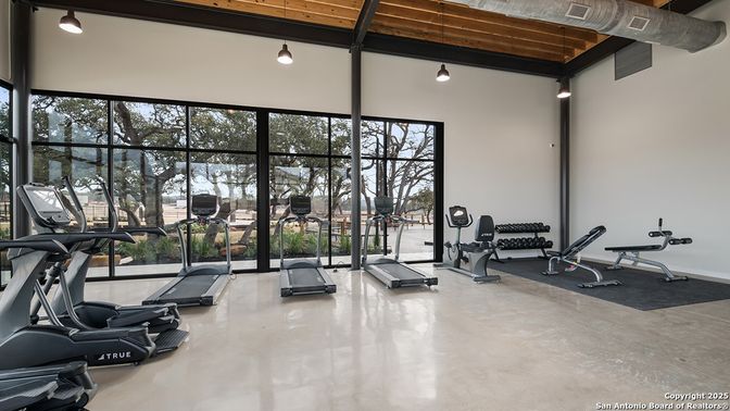 Fitness Equipment, Gym, Interior, Wooden Beams, Wooden Ceilings