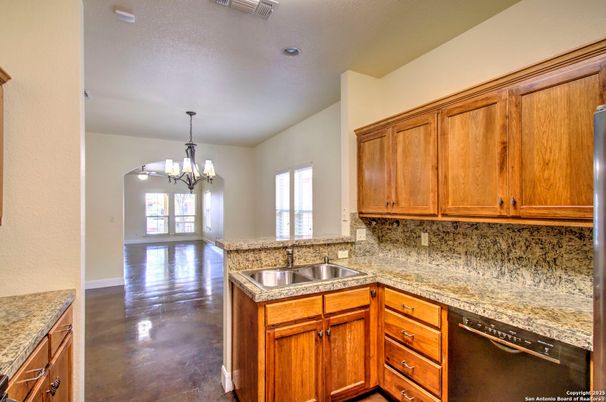 Chandelier, Interior, Kitchen, Recessed Lighting, Wood Texture Flooring
