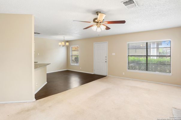 Chandelier, Empty room, Interior, Wood Texture Flooring