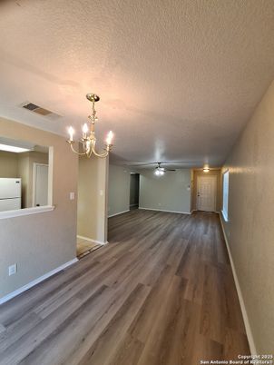 Chandelier, Empty room, Interior, Wood Texture Flooring