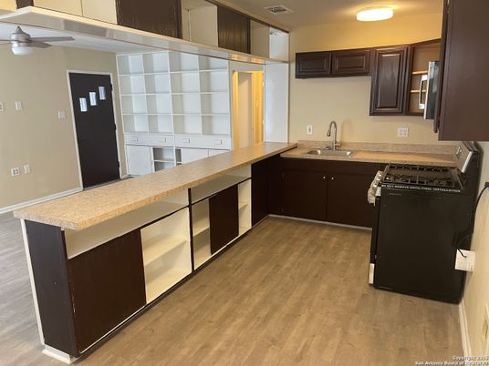 Interior, Kitchen, Wood Texture Flooring