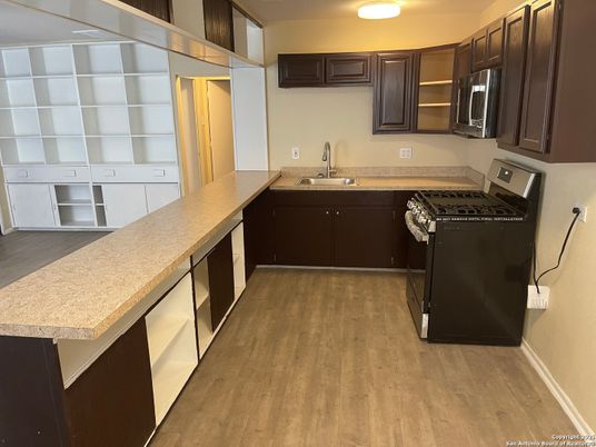 Interior, Kitchen, Wood Texture Flooring