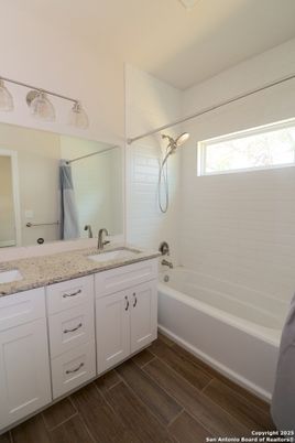 Bathroom, Dual Sink Vanities, Interior, Wood Texture Flooring
