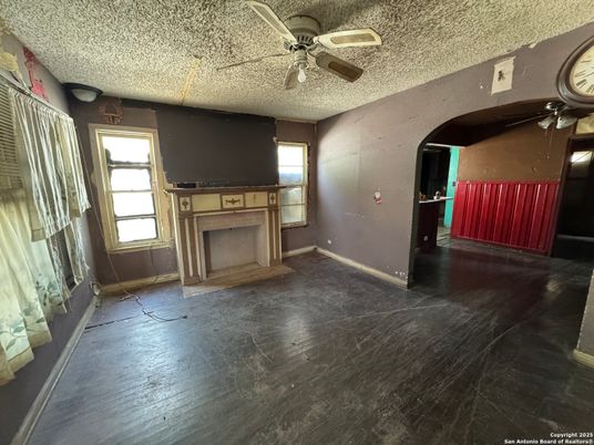 Empty room, Fireplace, Interior, Wood Texture Flooring