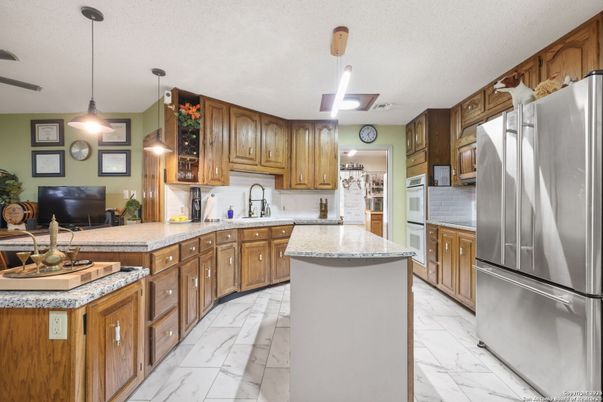 Interior, Kitchen, Marble, Pendant Lights