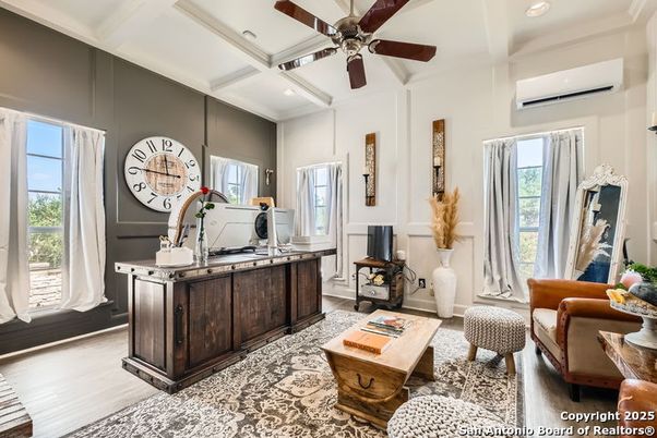 Home Office, Interior, Living room, Recessed Lighting, Wood Texture Flooring