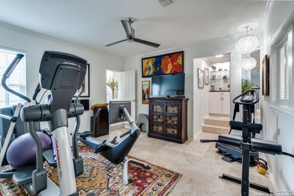 Chandelier, Fitness Equipment, Interior