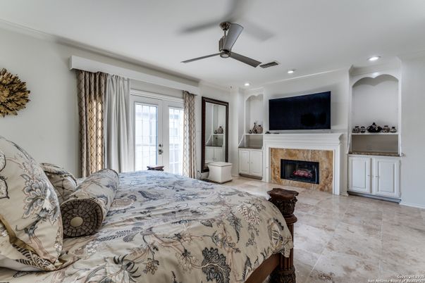 Bedroom, Fireplace, Interior, Recessed Lighting