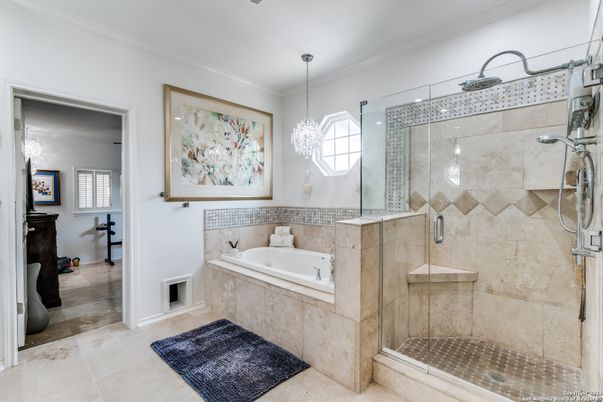 Bathroom, Glass Shower, Interior, Pendant Lights