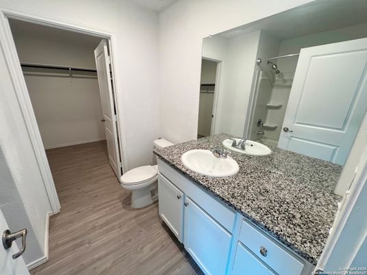 Bathroom, Dual Sink Vanities, Interior, Wood Texture Flooring