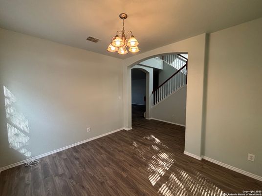 Chandelier, Empty room, Interior, Wood Texture Flooring