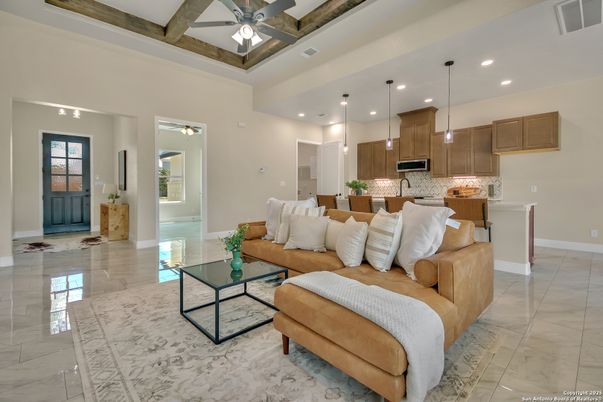 Interior, Kitchen, Living room, Marble, Pendant Lights, Recessed Lighting