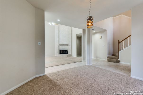 Empty room, Fireplace, Interior, Pendant Lights, Recessed Lighting