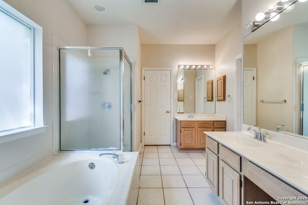 Bathroom, Dual Sink Vanities, Glass Shower, Interior
