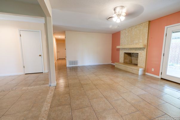 Empty room, Fireplace, Interior