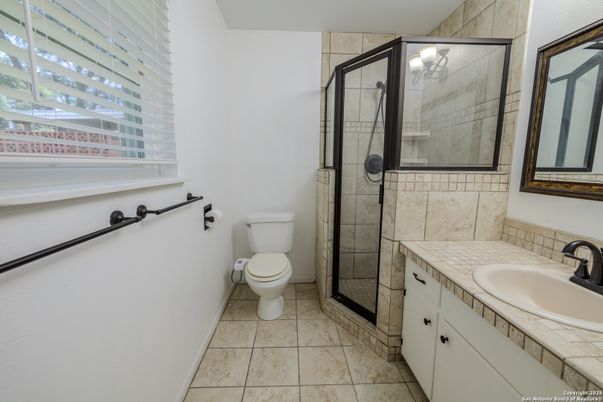 Bathroom, Glass Shower, Interior, Tile Countertops