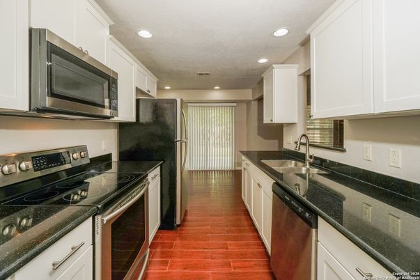 Interior, Kitchen, Recessed Lighting, Wood Texture Flooring