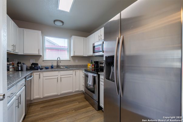 Interior, Kitchen, Stainless Steel Appliances, Wood Texture Flooring