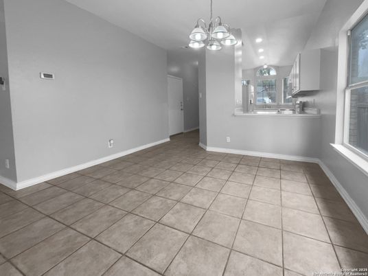 Chandelier, Empty room, Interior, Kitchen, Recessed Lighting