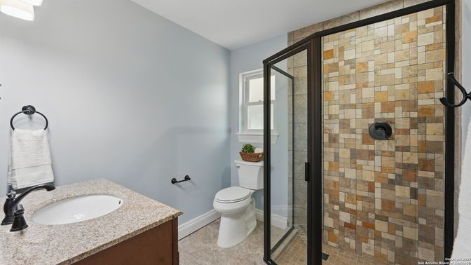Bathroom, Glass Shower, Interior, Stone Walls