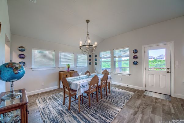 Chandelier, Dining room, Interior, Wood Texture Flooring