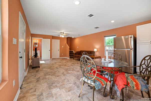 Dining room, Interior, Kitchen, Recessed Lighting, Stainless Steel Appliances