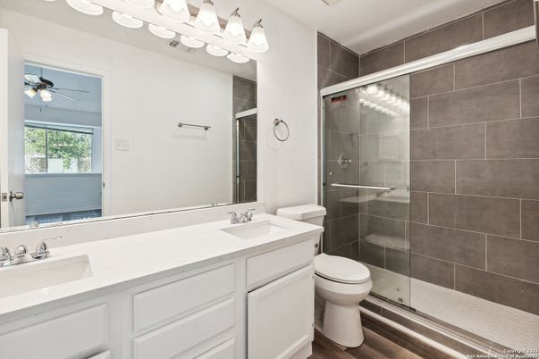 Bathroom, Dual Sink Vanities, Glass Shower, Interior