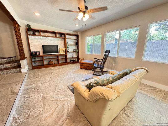 Interior, Living room, Marble, Recessed Lighting, Stone Walls