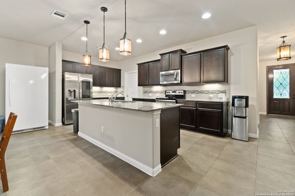 Interior, Kitchen, Pendant Lights, Recessed Lighting, Stainless Steel Appliances