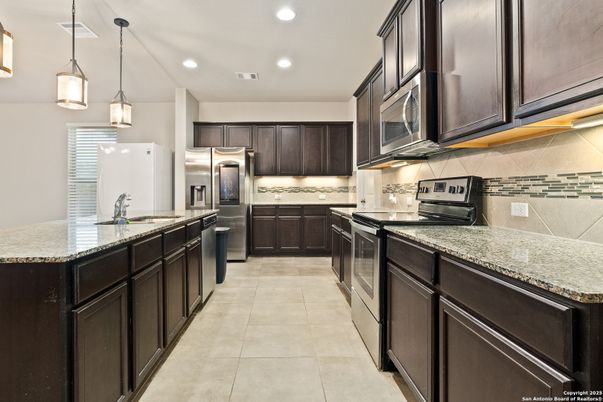 Interior, Kitchen, Pendant Lights, Recessed Lighting, Stainless Steel Appliances