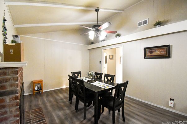 Dining room, Interior, Wood Texture Flooring