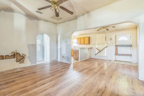Empty room, Interior, Kitchen, Wood Texture Flooring